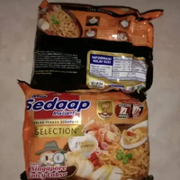 Sedaap Singapore Laksa 83gr, Sedaap Korean Spicy Soup 77gr, Sedaap Soto 76gr, Sedaap Kari 76gr, Seda