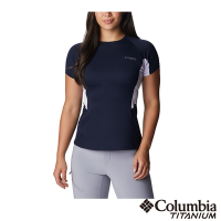 Columbia 哥倫比亞 女款-鈦酷涼快排短袖上衣-深藍 UAK18040NY / S23