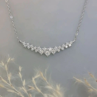 NK57 1.35ct Eternity Round Brilliant Cut 8H8A Moissanite S925 Sterling Silver Necklace.