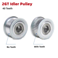 GT2 2M 40Teeth Timing Pulley Bore 3~10mm 2GT 40T Width 7/11mm Tensioning Wheel Idler Synchronous 3D 