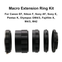 Macro Extension Tube Ring Kit for Canon EF , Nikon F , Sony AF , Sony E , Pentax PK ,M4/3 ,Olympus OM4/3 ,FujifIlm X , M42 mount