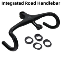 Integrated Handlebar Road Bicycle Steering Wheel T1000 Carbon Bike Handlebar Gravel Bicycl Drop Handle Bar 28.6mm Stem Parts
