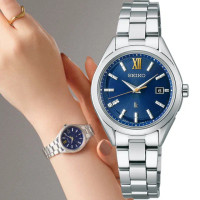 【SEIKO 精工】LUKIA 永恆之藍 限量 太陽能鈦金屬電波鑽石藍色女錶 指針錶 手錶(SSQW075J/1B32-0BF0B)