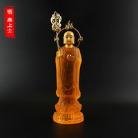 地藏菩薩佛像 水琉璃地藏王菩薩背光仿琉璃站火焰金地藏菩薩