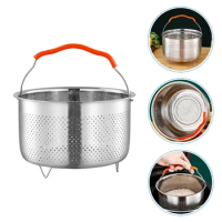 Steamer Basket Stainless Steel Rice Multi-function Steaming Cooker Accessories Holder Round