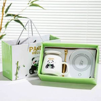 全城熱賣 - 伴手禮創意禮品茶水杯陶瓷杯定製LOGO公司開業贈送活動實用禮盒批熊貓大肚 恆溫杯+禮盒