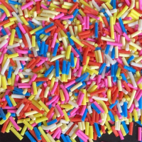 100g mixLong Cylindrical Slices Sprinkles Cake Decoration For DIY Fake Candy Dessert Toys Fluffy Slimes Supplies Mud Clay Charms