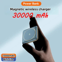 30000mAh Mini Power Bank Magnetic Wireless Charger External Battery Fast Charging Powerbank For iPhone 15 14 13 Xiaomi huawei
