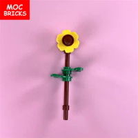 MOC Bricks Plant Flower Sunflower Farmland Stalk Compatible With Other Assembled Particles Toys Gifts