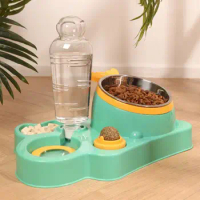 Durable Cat Bowl Reusable Cat Food Bowl Wet And Dry Separation Drink Pet Dog Cat Food Water Feeder