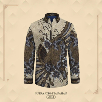 Kemeja batik pria lengan panjang batik tulis tanahan asli 100% kain sutra exclusive