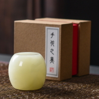 陶福氣 日式蓋置配件橢圓茶壺蓋碗蓋托功夫茶具家用古青玉石擺件