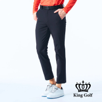 【KING GOLF】門市新品-男款超彈力舒適修身素面休閒高爾夫球長褲(黑色)