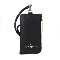 KATE SPADE Staci防刮皮革拉鍊卡夾證件夾套(黑色)