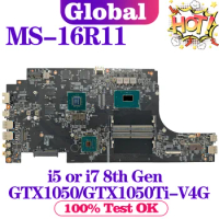 KEFU Mainboard For MSI MS-16R11 MS-16R1 GF63 Laptop Motherboard i5 i7 8th Gen GTX1050 GTX1050Ti V4G
