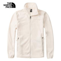 【The North Face】北面女款米白色保暖休閒抓絨外套|4NAQN3N