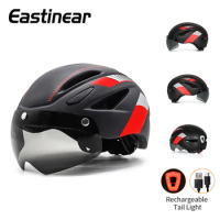 Eastinear Bicycle Riding Helmet With Taillight Goggles for Men and Women MTB Road Bike Helmet Scooter Motorcycle Bicycle Helmet