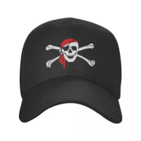 Fashion Unisex Jolly Roger Skull Cross Bones Pirate Baseball Cap Adult Adjustable Dad Hat Hip Hop Snapback Caps