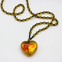 Imitated amber fossil necklace individually wrapped