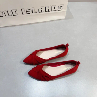 Pointed Toe Women's Red Flat Shoes Spring Summer Shallow Mouth Loafers Work Boat Shoes Black Office