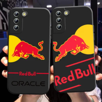 Fashion Red Bull Logo Phone Case For Samsung Galaxy S23 S22 S21 S20 FE Ultra Pro Lite S10 5G Plus Black Soft Cover