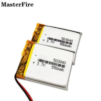 2x 3.7V 550mah Rechargeable Lithium Polymer Battery 503040 for Bluetooth Headset Smart Watch Car Recorder Breast Pump Batteries