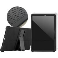 VXTRA 三星 Galaxy Tab S7 11吋 全包覆矽膠防摔支架軟套 保護套(黑) T870 T875 T876