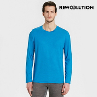 【Rewoolution】 23 男 GRAB 140g長袖T恤(藍色 L )羊毛衣 T恤 短袖T恤 男T恤| REBB1MC70854