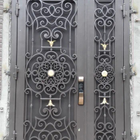 World Unique Biggest Jamb 3" x 6.3" Wrought Iron Doors China Pure Hand Fluorocarbon Paint 30 Years No Fade No Peeling