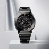 【CASIO 卡西歐】G-SHOCK 太陽能藍牙 金屬八角防護構造雙顯錶 畢業 禮物(GM-B2100BD-1A)
