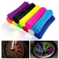 72Pcs Motorcycle Wheel Spoked Protector Wraps Rims Skin Trim Covers Pipe For Motocross Bicycle Bike Cool Accessories 12 Colors