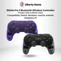 8bitdo Pro 2 Bluetooth Gamepad Wireles Switch Pc Android MacOs Joystik Purple Clear