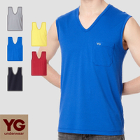 【YG】彩色口袋寬肩背心(三件組)-顏色隨機出貨