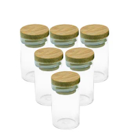 50PC 20ml Glass Bottle With Bamboo Lid Empty Glass Bottles Liquorice Candy Saffron New Style Jars Vials Wholesale