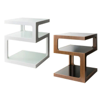 【【TaKaYa】】520立體方形邊桌/沙發邊桌/小茶几/床頭櫃(強化玻璃層板/MIT)