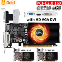 GT730 4GB DDR3 Graphics Card with HDM VGA DVI Port PCI-E2.0 16X Computer Graphics Video Card GT610 1/2GB for Office/Home