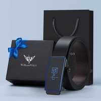 英皇保羅皮帶男士真皮無牙內穿自動扣腰帶2025新款商務休閒褲帶男