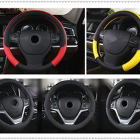 High quality PU leather car interior steering wheel cover 38 cm weave for Kia eco Pro-cee-d KOUP cee-d Rondo Kue Kee