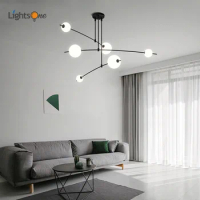 Nordic minimalist living room lamp creative personality dining room chandelier bar counter bedroom magic bean chandelier