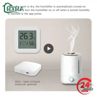 Tuya Temperature Humidity Sensor Fridge Sensor Mini LCD Digital Display bluetooth-compatible Thermometer
