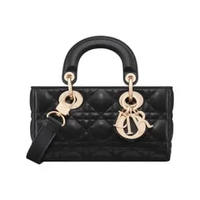 Christian Dior Mini Lady D-Joy Bag Cannage Lambskin Black Black