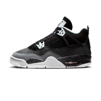 【NIKE 耐吉】Air Jordan 4 Fear GS 2024 s 女鞋 大童 黑白色 恐懼 實戰 籃球鞋 FQ8213-002