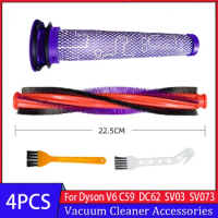 For Dyson V6 Animal / DC59 / DC62 / SV03 / SV073 Roller 185 mm 225 mm Main Brush Bar Pre Filter Replacement Spare Part