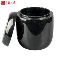 高檔天然黑玉黑色骨灰壇骨灰罐整石挖空防潮防腐防水男士女小大號