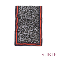 【Sukie】雪紡紗絲巾 豹紋絲巾/經典設計撞色滾邊豹紋50X150雪紡紗絲巾 圍巾(4款任選)