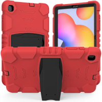 Shockproof Rugged Cover for Samsung Galaxy Tab S6 Lite 2022 Silicone Case P613 P619 P615 P610 Adult Kids Cover with Funda Stand