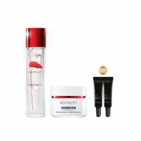 【LOREAL Paris 巴黎萊雅】活力緊緻專研抗皺修護乳霜/晚霜50ml+奇蹟露130ml(A醇PRO小臉霜/精華水)
