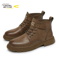 Camel Active New Autumn Winter Fashion Ankle Boots Comfortable Work Men PU Leather Shoes Outdoor Motorcycle Boots DQ120165