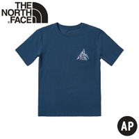 【The North Face 男 短袖棉T恤 AP《靛藍》】81MV/純棉山形印花口袋短袖T恤/運動衫