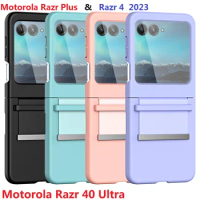 For Motorola Razr 40 Ultra Moto Razr Plus Razr4 Case Retractable Belt Soft Hinge Protective Cover